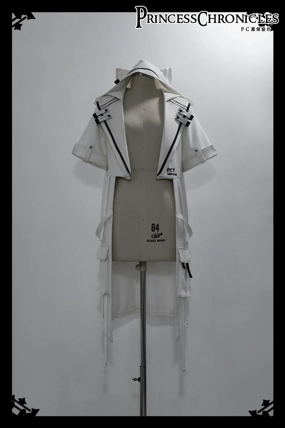 Princess Chronicles - White Cat - Futuristic Style Cool Lolita Pants Suit With Cat Ear Coat