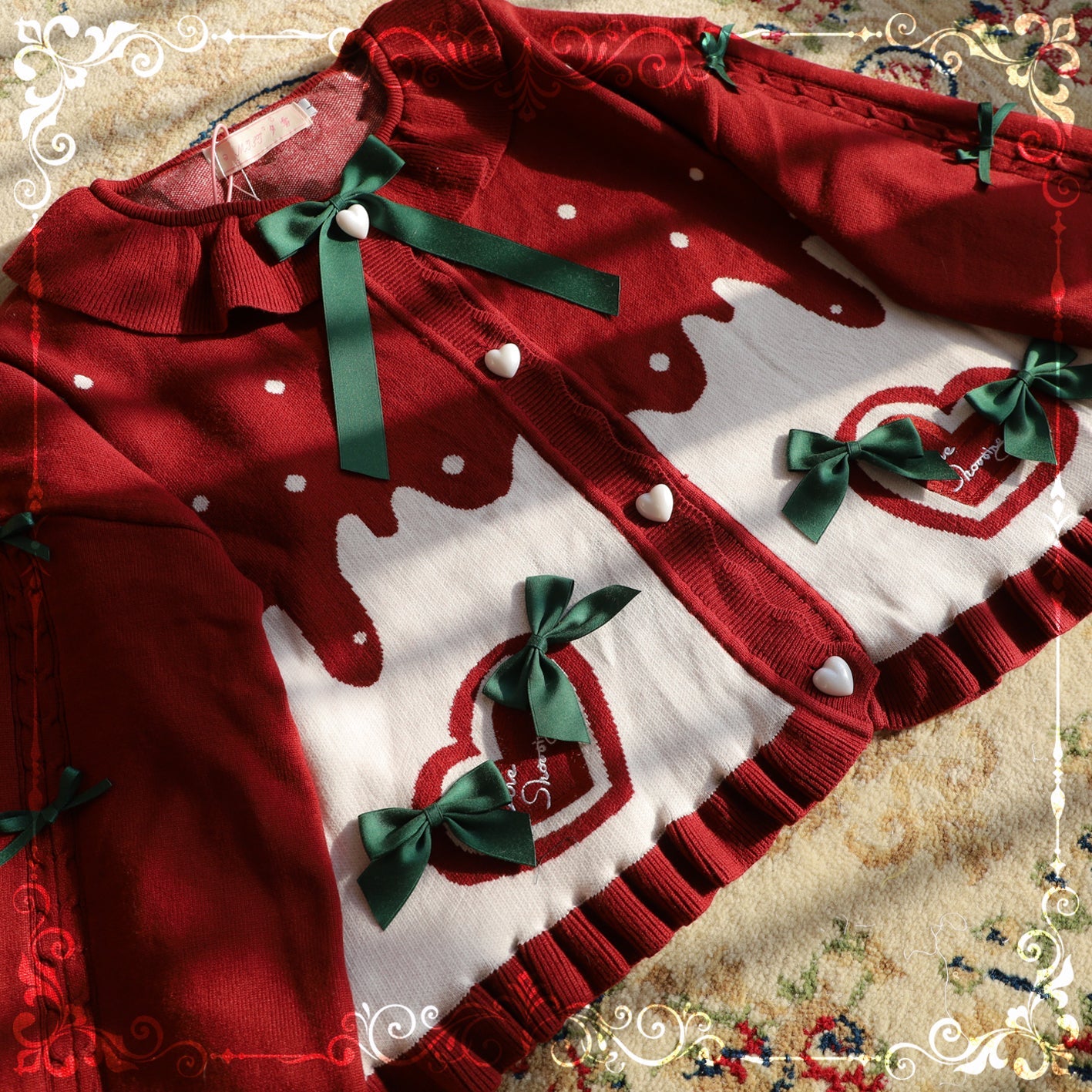 MIST - Beating Heart - Sweet Lolita Thick Sweater Coat Puff Sleeve