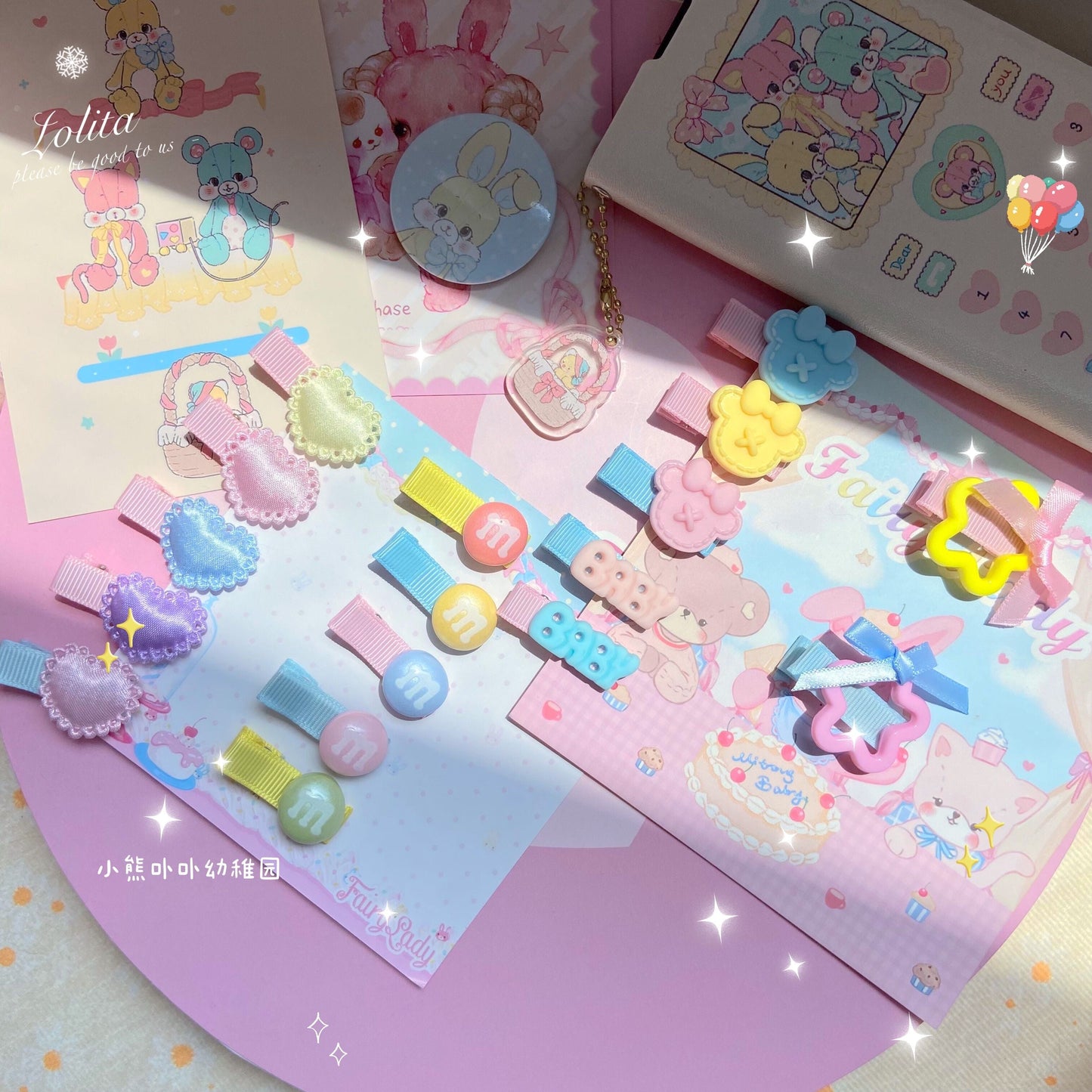 Bear Doll - Original Homemade Bared Sweet Lolita Hair Clips