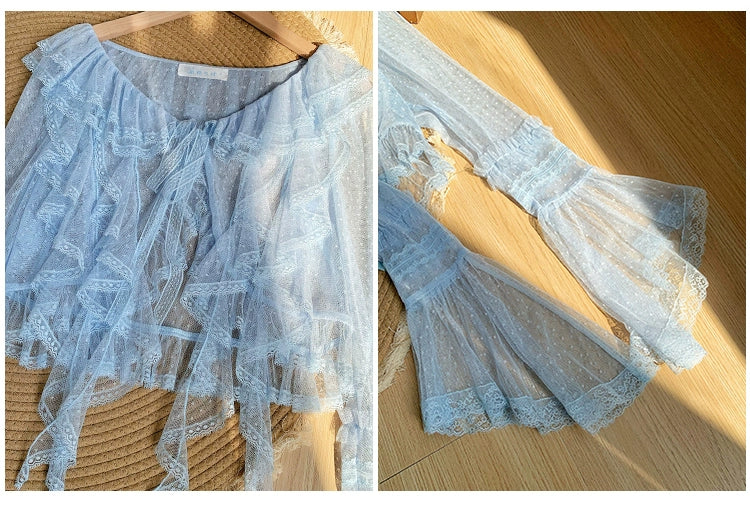 With PUJI - Letters and Poetry - Summer Classic Lolita Tulle Lace Bolero with Multi-Color