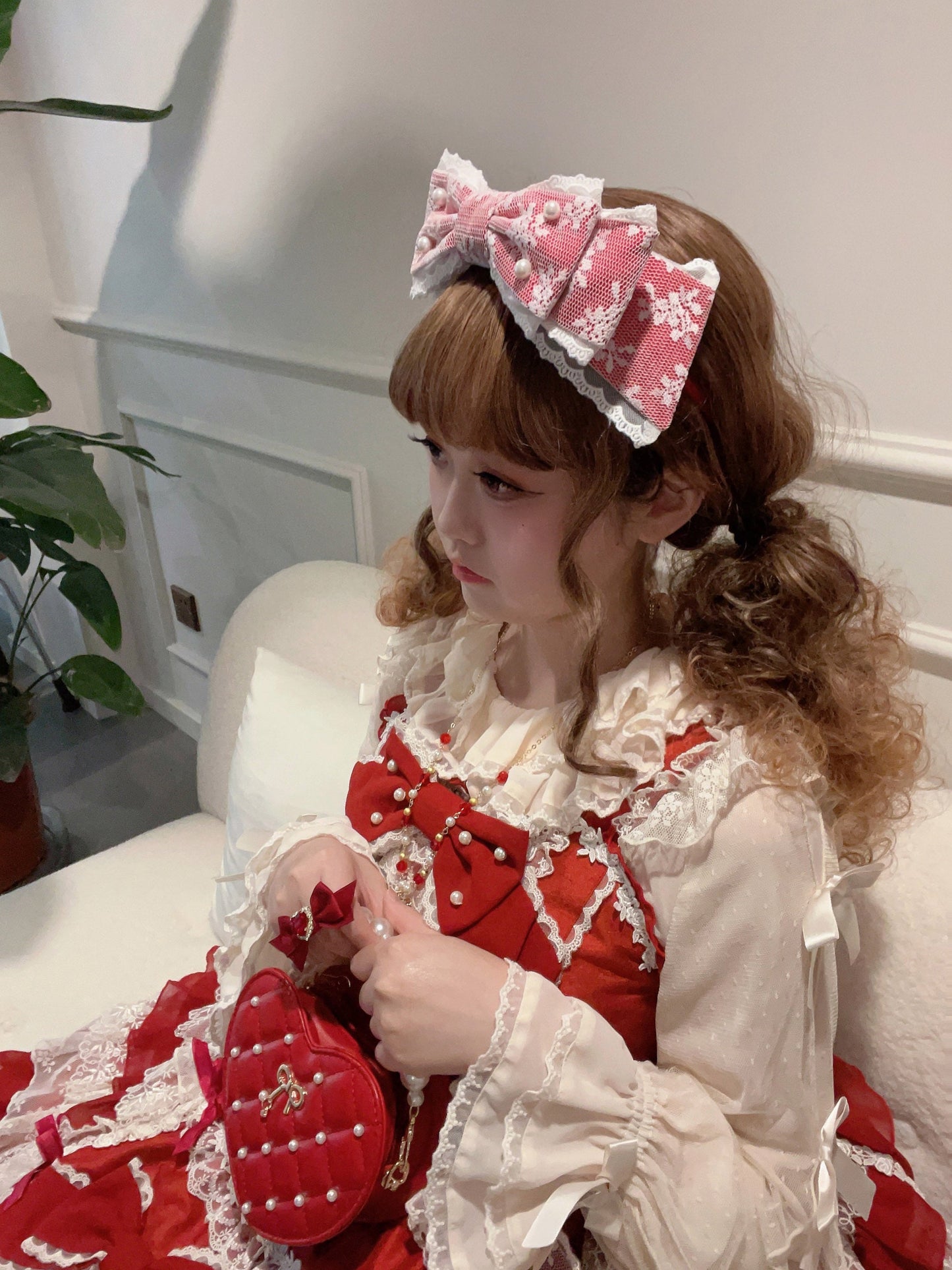 Cheese Cat - Sweet Lolita KC Lace Butterfly Lolita KC with Pearl