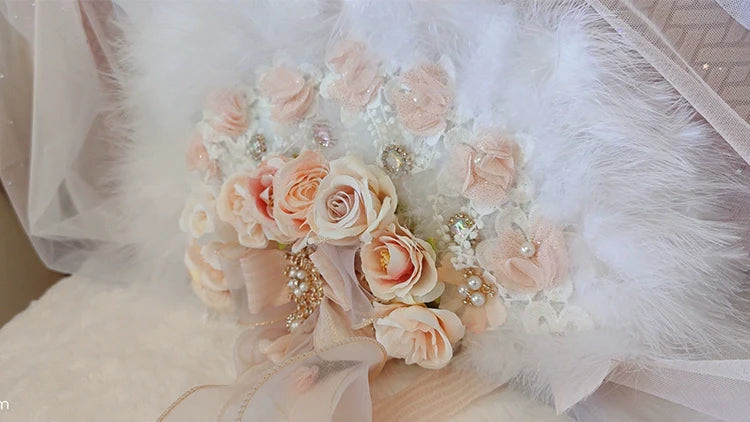 Cat Fairy - Elegant Lolita BNT Handmade Tea Party Necklace and Feather Fan