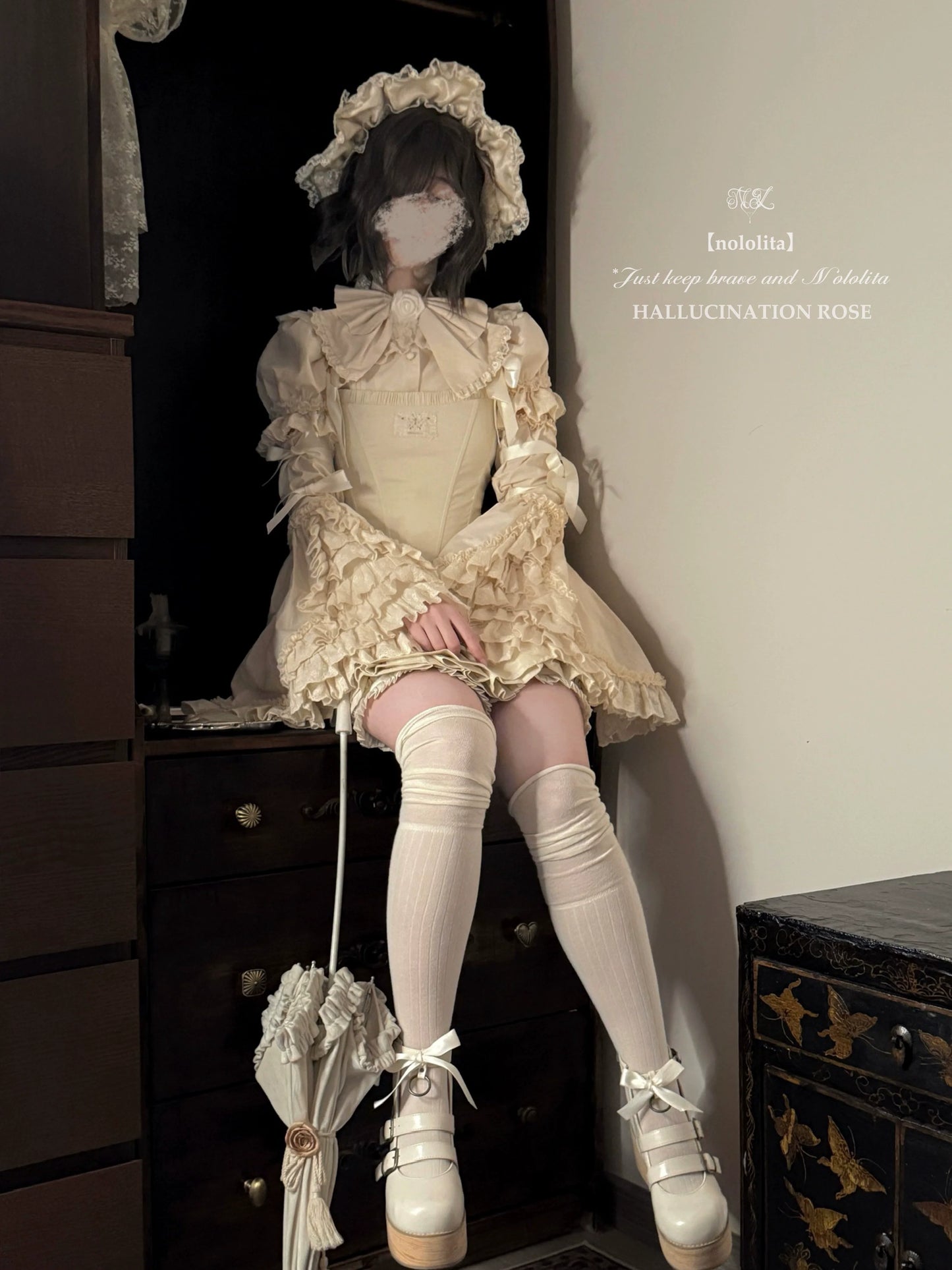 Nololita - Nightingale - Old School Lolita Shirt with Detachable Sleeves