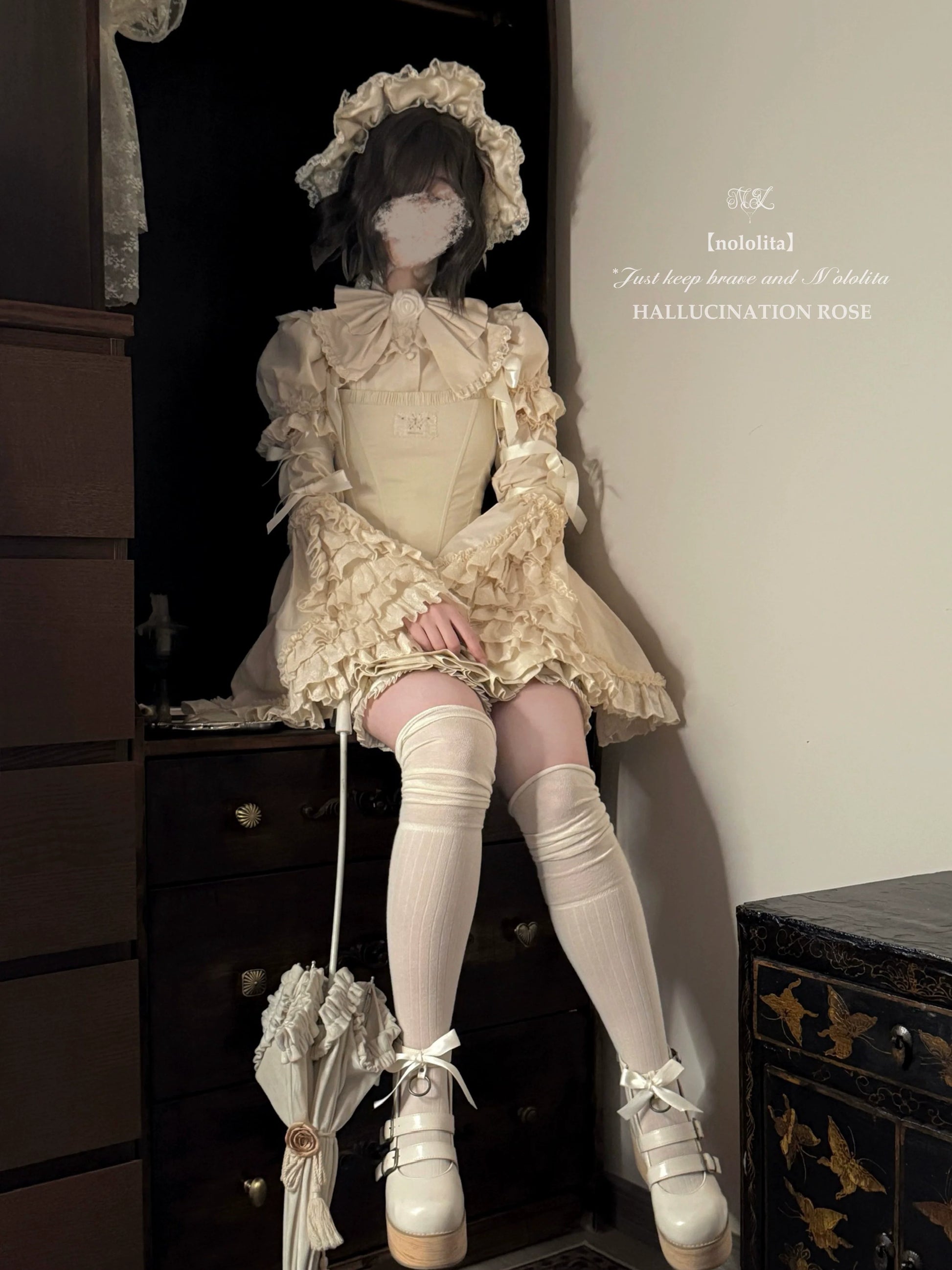 Nololita - Nightingale - Old School Lolita Shirt with Detachable Sleeves