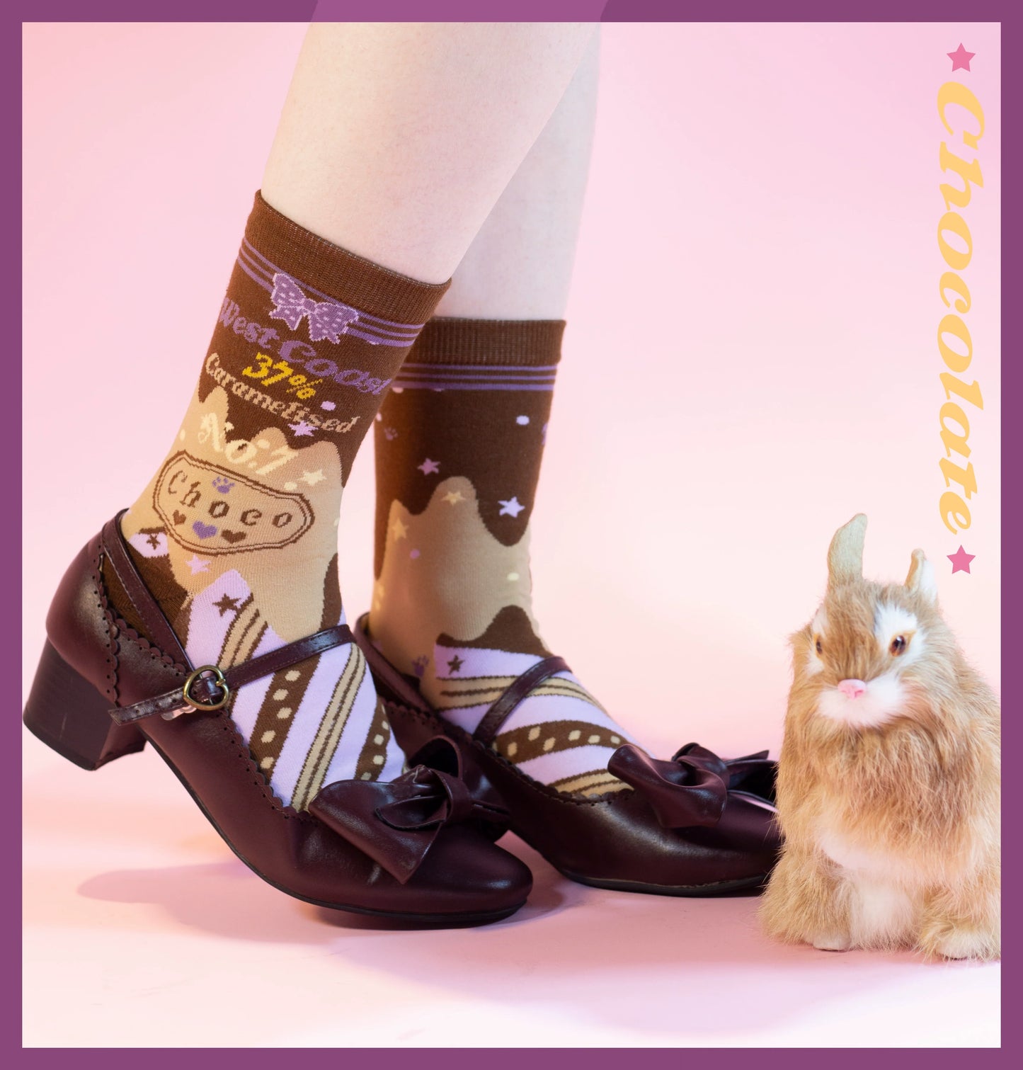 Yukines Box - Kawaii Lolita Chocolate Color Cotton Socks