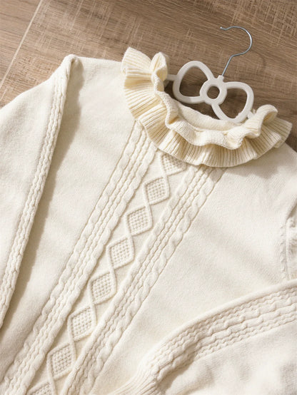 EESSILY - Green Fairy Tale - Classic Lolita Sweater Round Collar Winter Lolita Innerwear