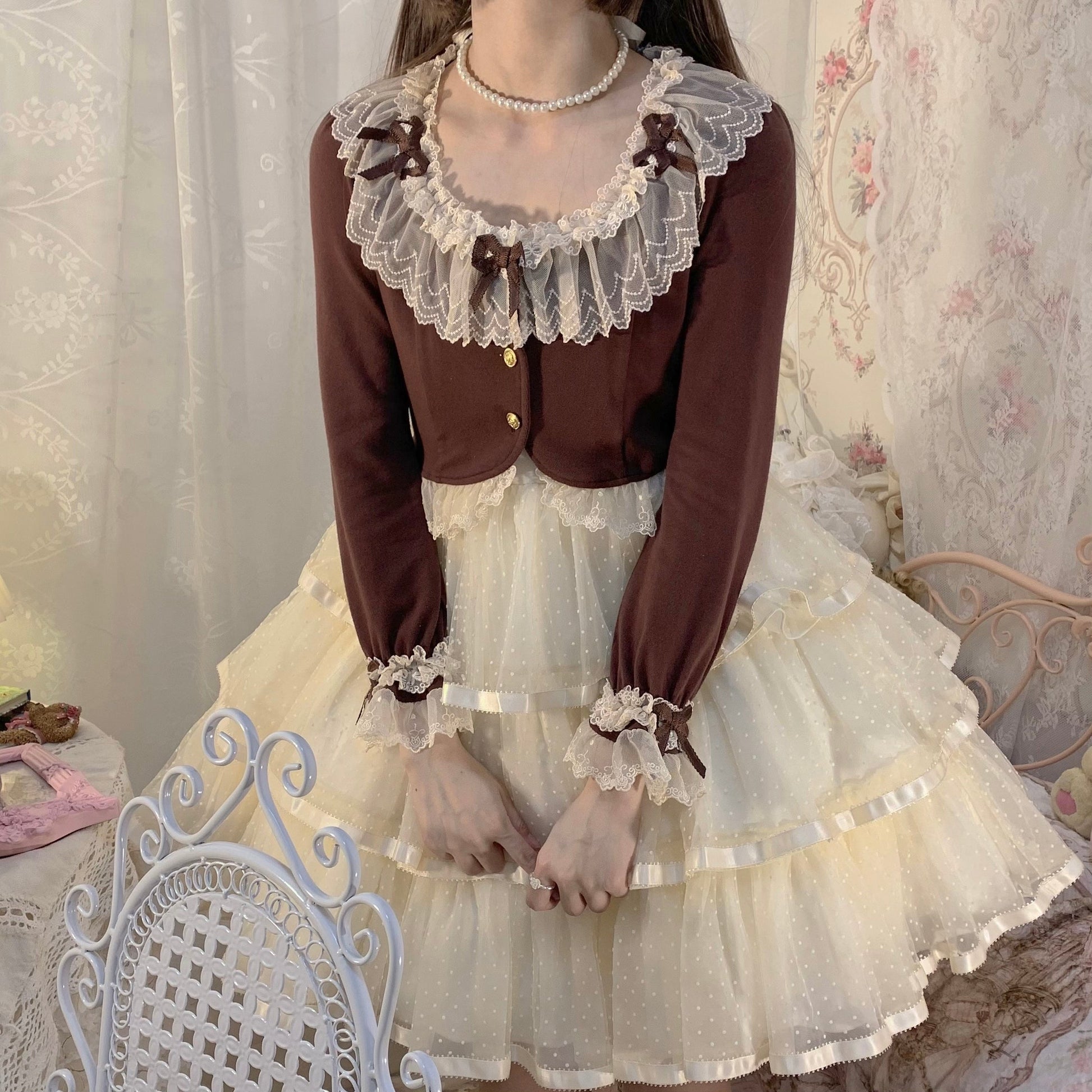 Unideer - Prelude - Elegant Lolita Bolero Jacket with Lace Ruffle Frill