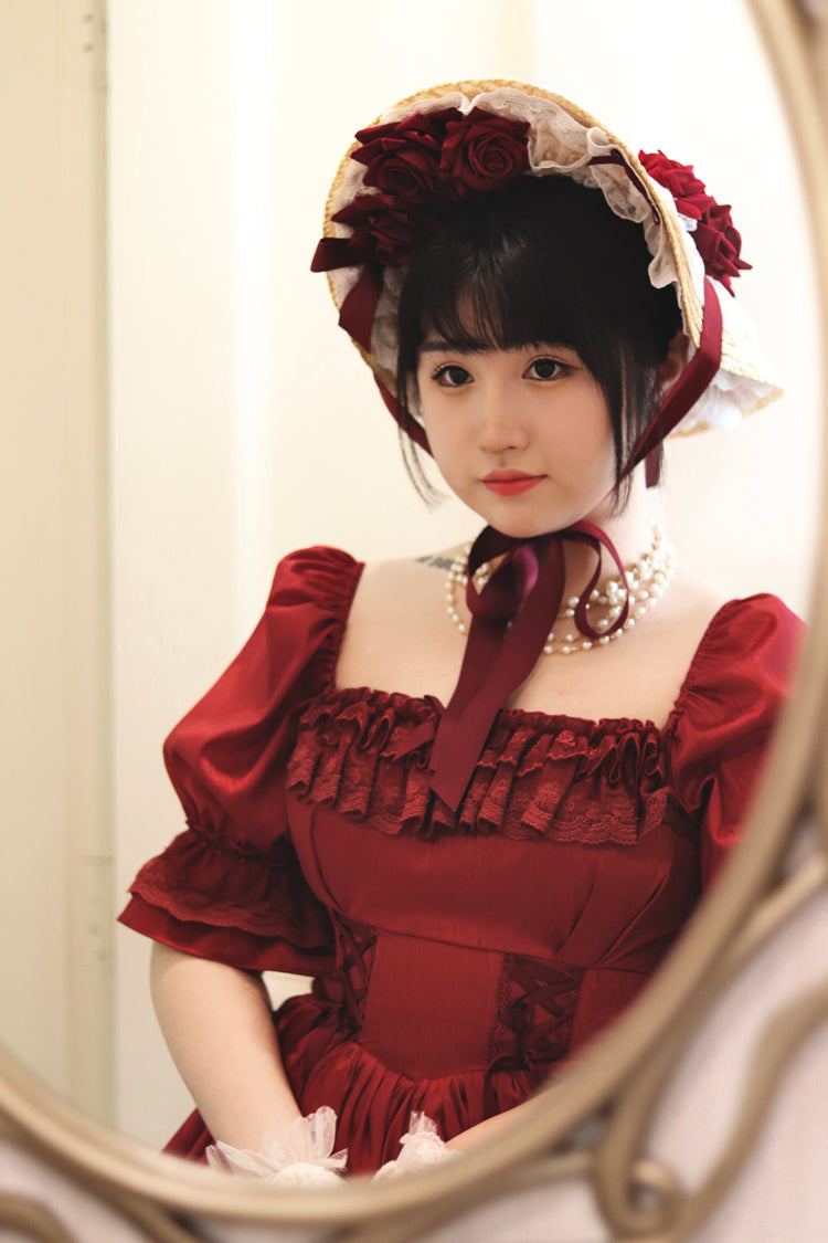 Sweet Wood - Nyx's Kiss - Plus Size Classic Lolita Short-sleeved OP Dress