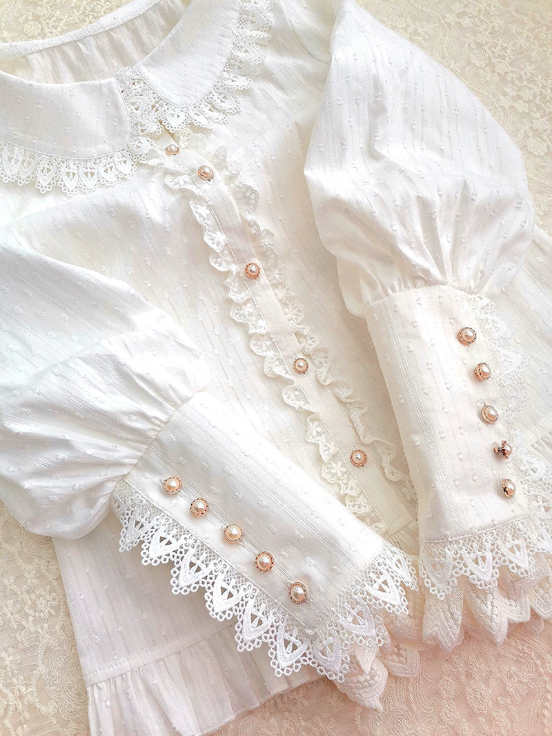 Yilia - Sweet Lolita Peter Pan Collar Cotton Blouse