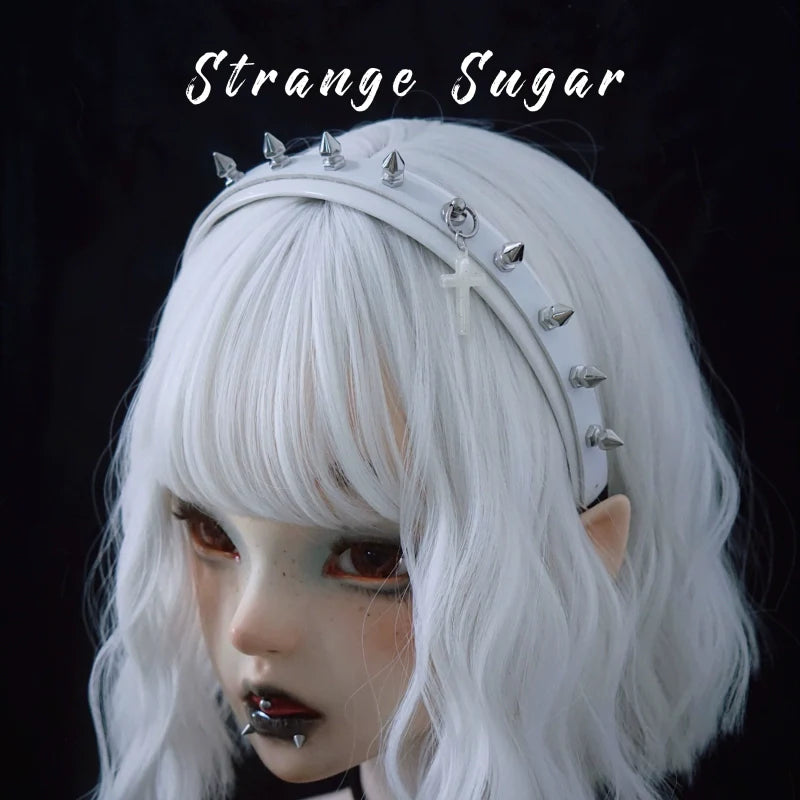 Strange Sugar - Gothic Lolita KC Faux Leather Punk Lolita Hair Accessories