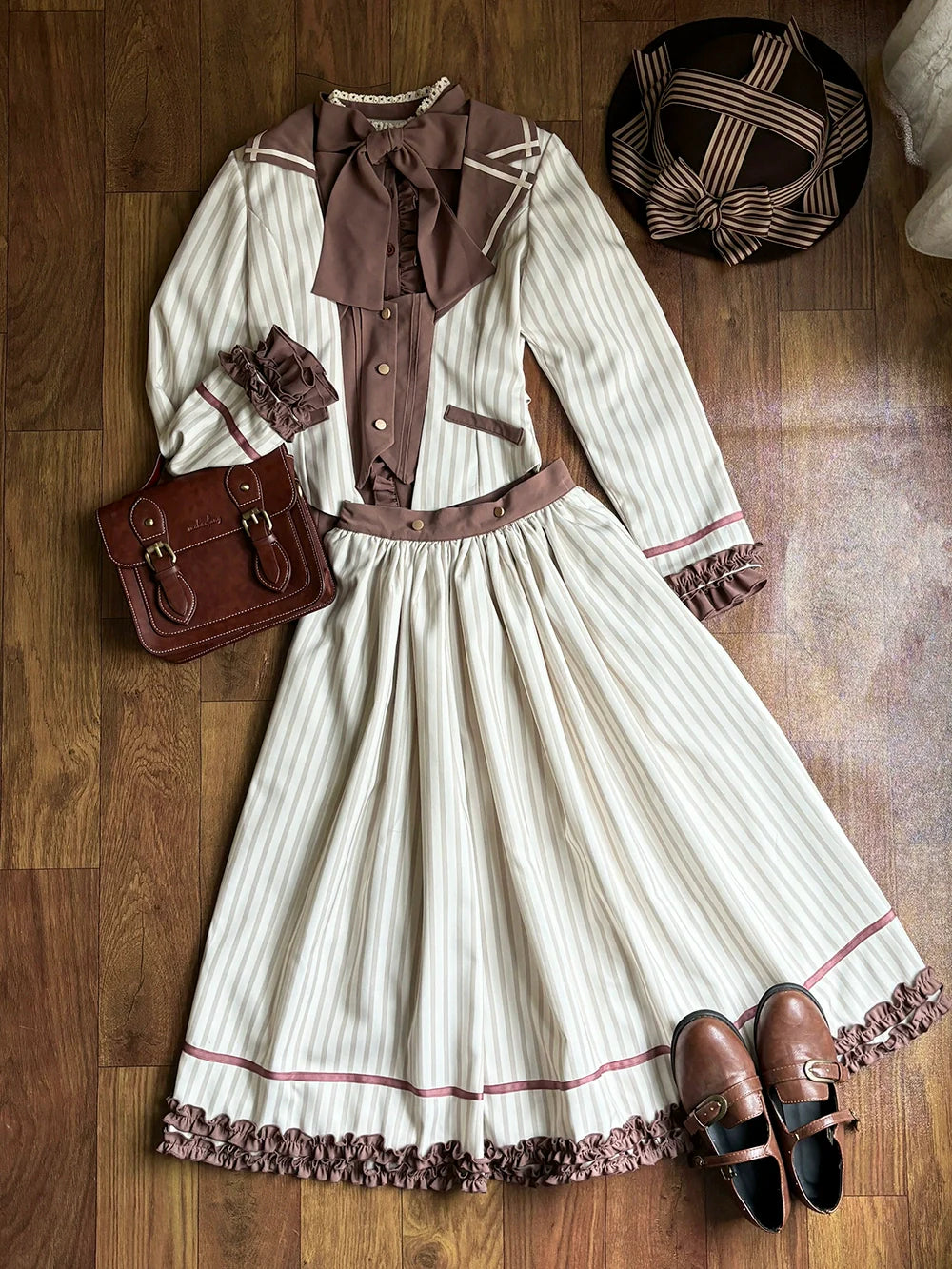 Miss Point - Classical Chocolate - Classic Lolita Skirt Elegant Striped SK