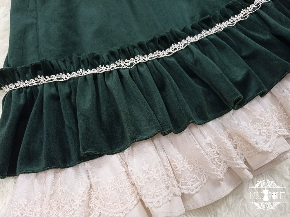 Miss Point - Customized Lolita Dress Vintage Elegant Velvet OP Dress