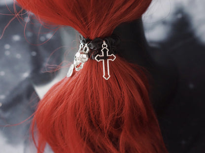 Strange Sugar - Gothic Lolita Black Hardware Skull Spider Hairband