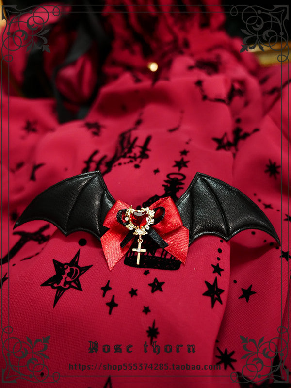 Rose Thorn - Multicolors Gothic Lolita Little Bat Brooch Hairpin