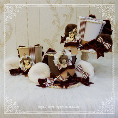 Fox cherry-Super Cute Lolita Bear Ears Top Hat Multicolors