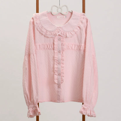 MIST - Tianmi - Sweet Lolita Blouse Long Sleeve Doll Collar Thin Shirt