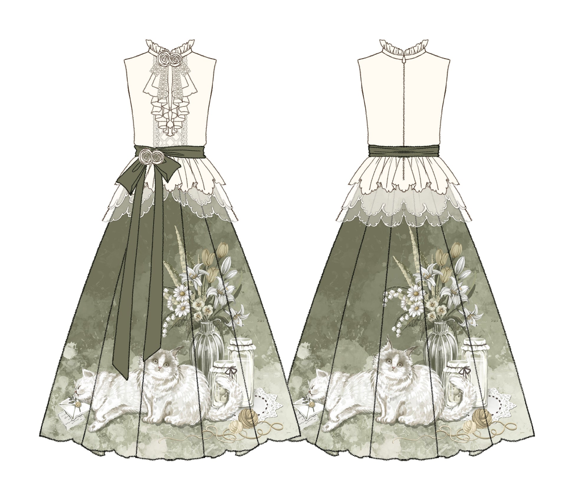 Designer's Gift - Morning Moments - Summer Lolita-inspired Chinese-style Skirt Set