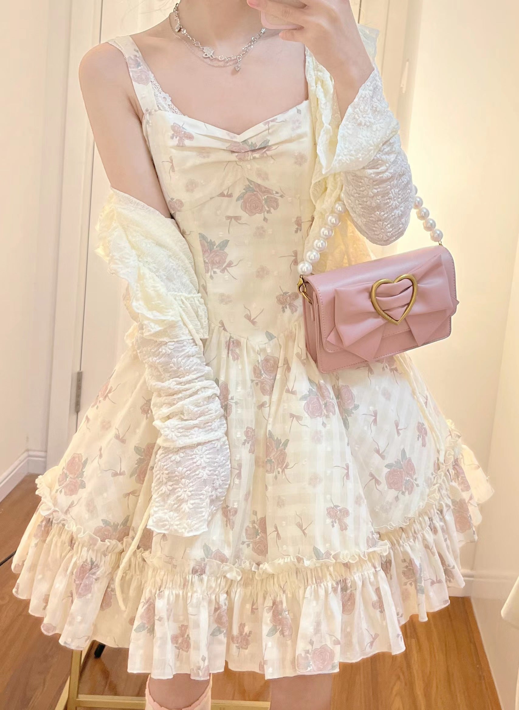 KuMa Lolita - Twilight Rose - Sweet Lolita Dress Sweater and JSK