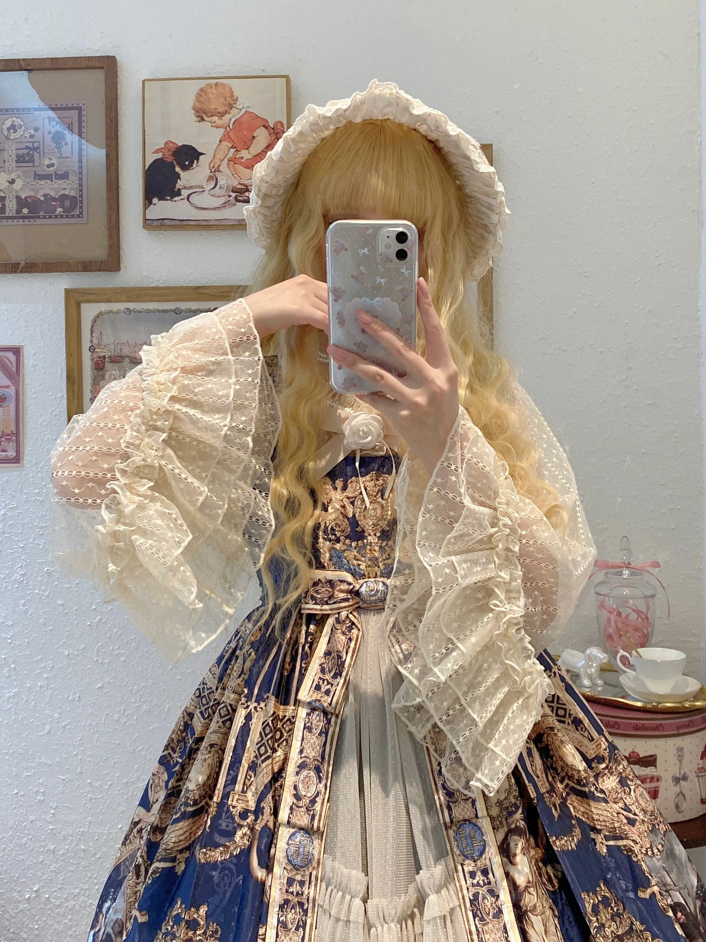 Magic Tea Party - Flower - Classic Lolita Tulle Cardigan with Princess-Sleeves