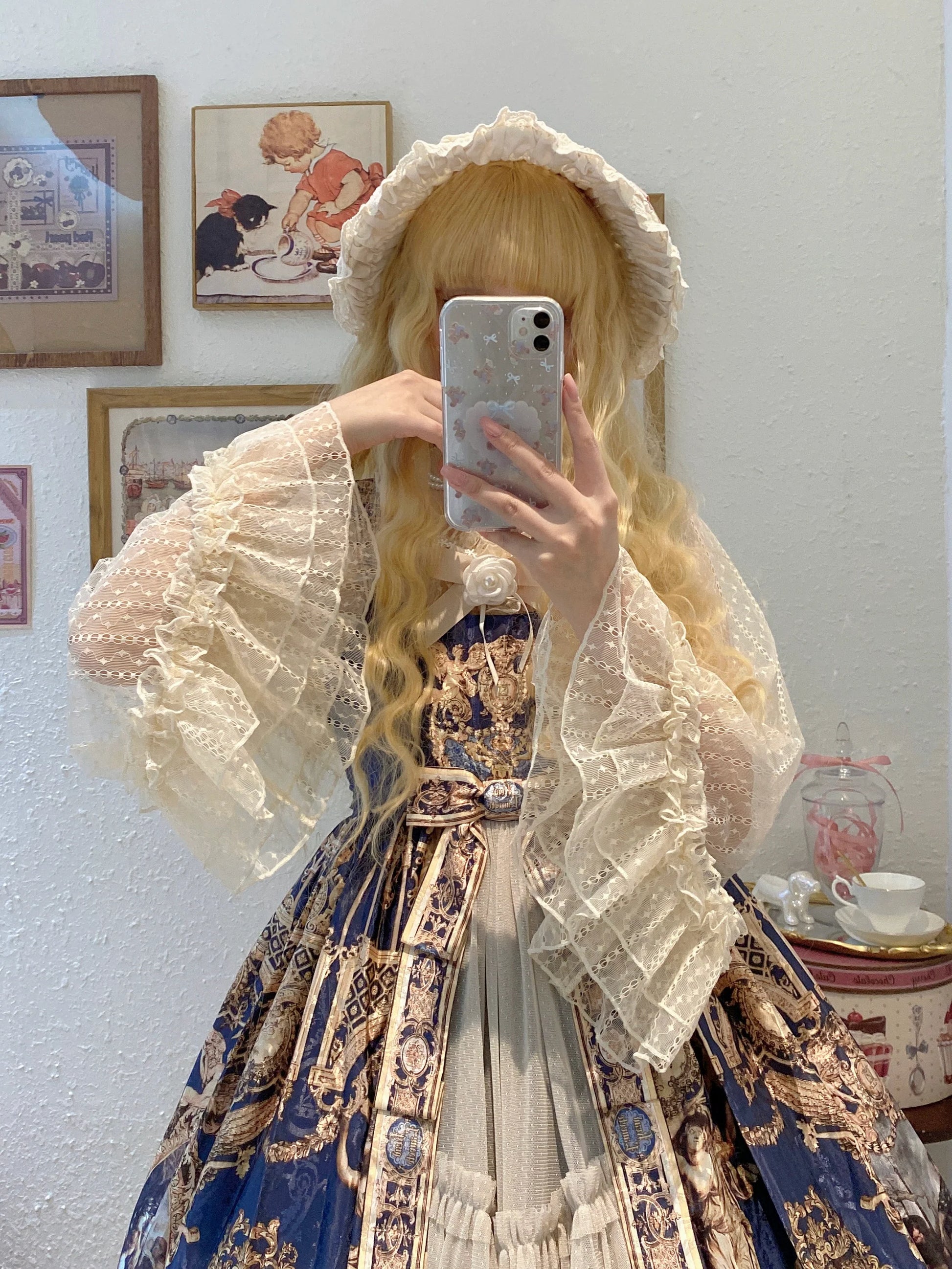 Magic Tea Party - Flower - Classic Lolita Tulle Cardigan with Princess-Sleeves