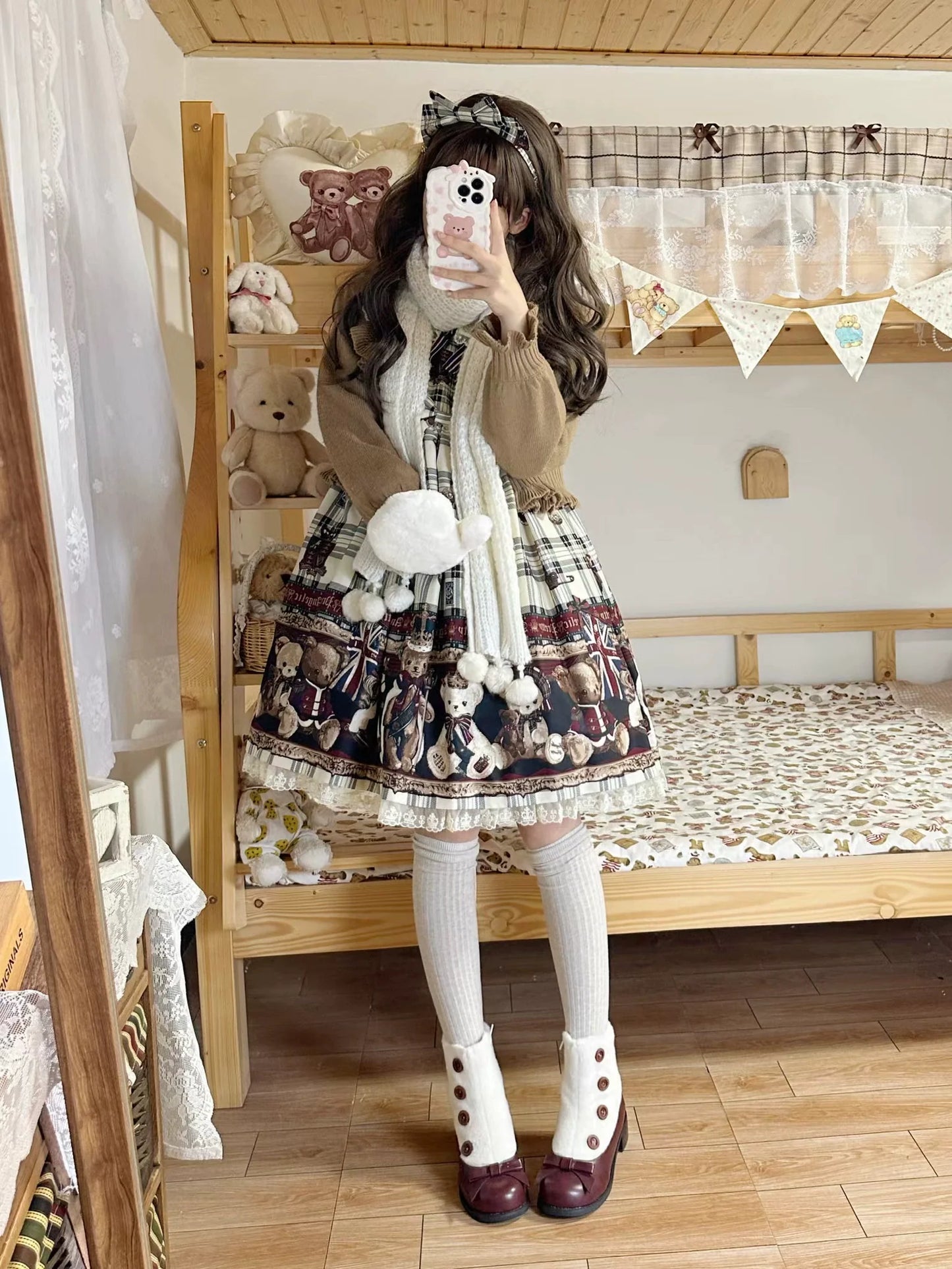 Dolly Doll - Winter Lolita Boots Fur Mary Jane Lolita Low Heel Shoes