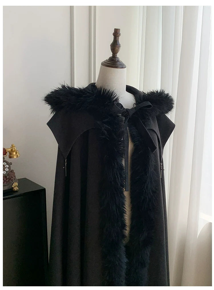 With PUJI - Letter and Poetry ﾂｷ Raven's Night Song - Gothic Lolita Black Cloak