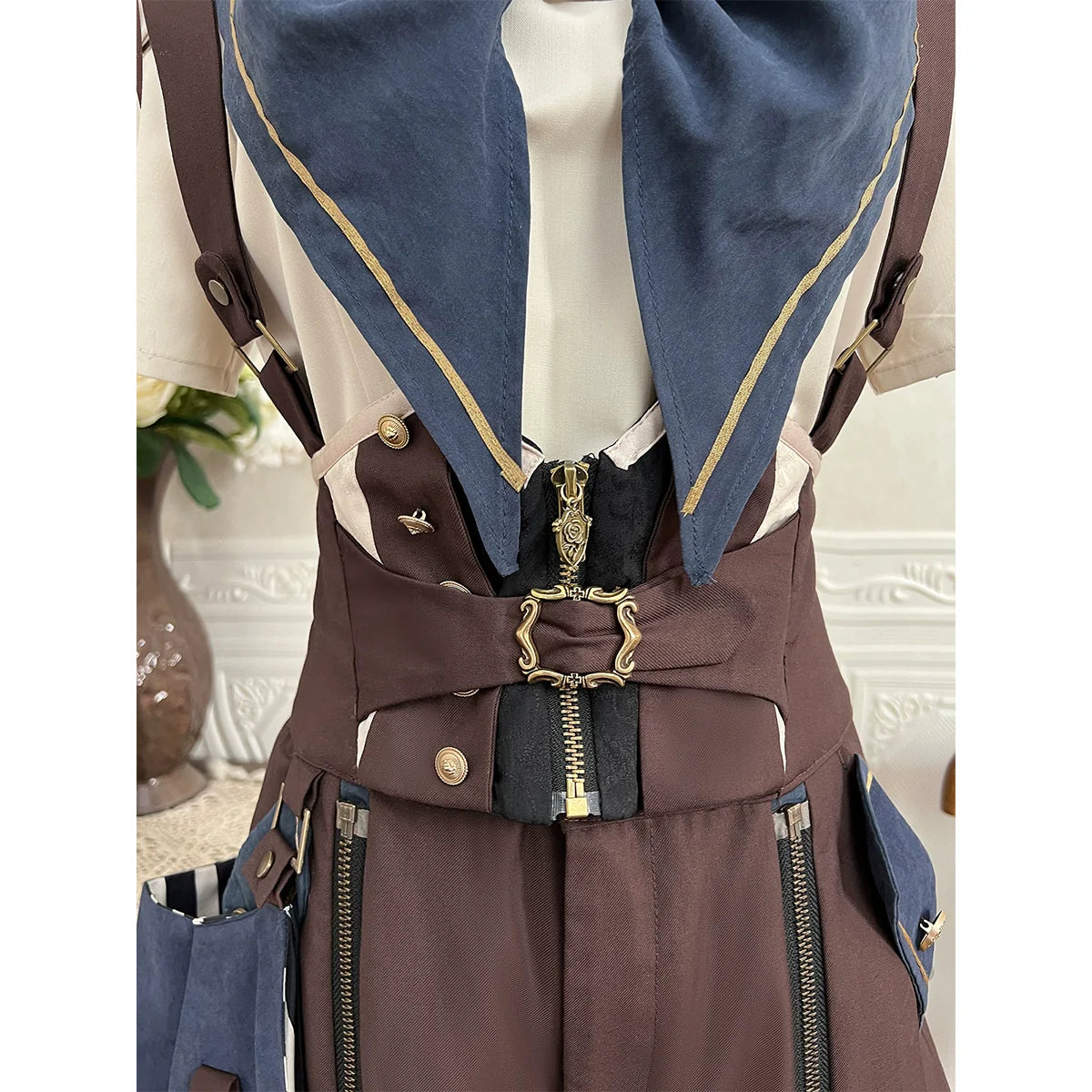 Designer's Gift - Voyager's Daily - Ouji Lolita Suspender Shorts Set with Shirt & Trailing
