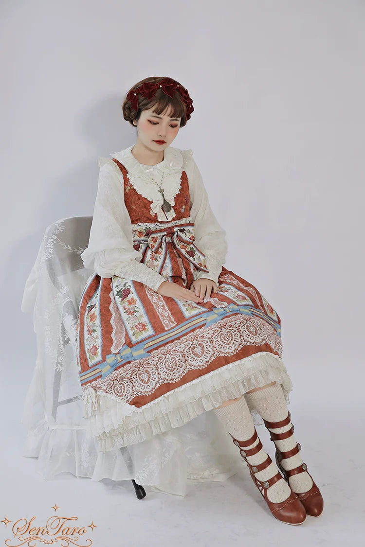 Sentaro - Floral Carved - Vintage Lolita Shoes Mary Jane Hollow-out Ankle Boots