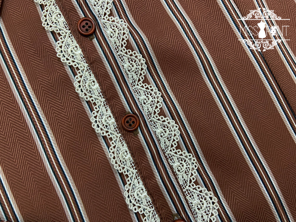 Miss Point - Chocolate Daily Light Sweet Stripe Lolita Blouse