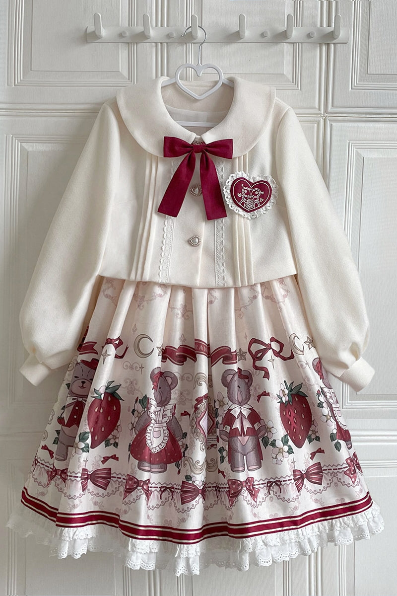 Designer's Gift - Christmas New Year Winter Lolita JSK Coat Set
