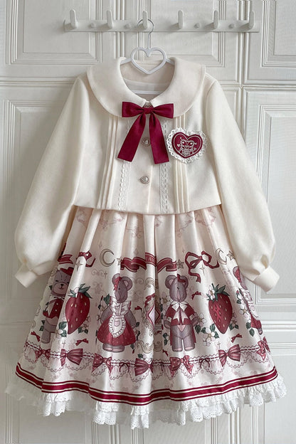 Designer's Gift - Christmas New Year Winter Lolita JSK Coat Set