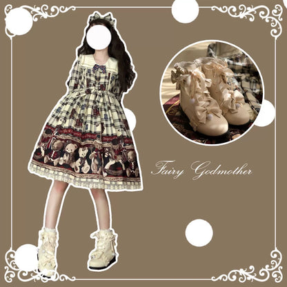 Fairy Godmother - Enthusiastic Ideation - Elegant Lolita Shoes Fleeced Short Martin Boots