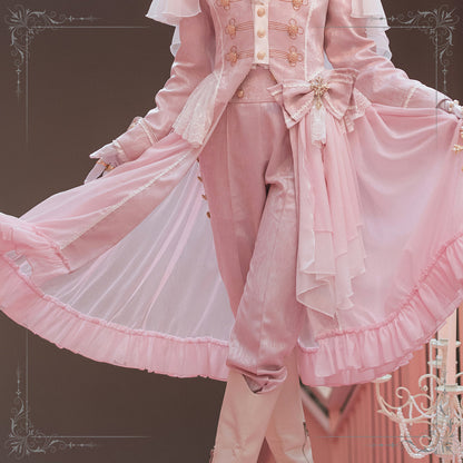 Immortal Thorn - Indestructible Glass Castle - Ouji Lolita Handsome Pink Prince Pants