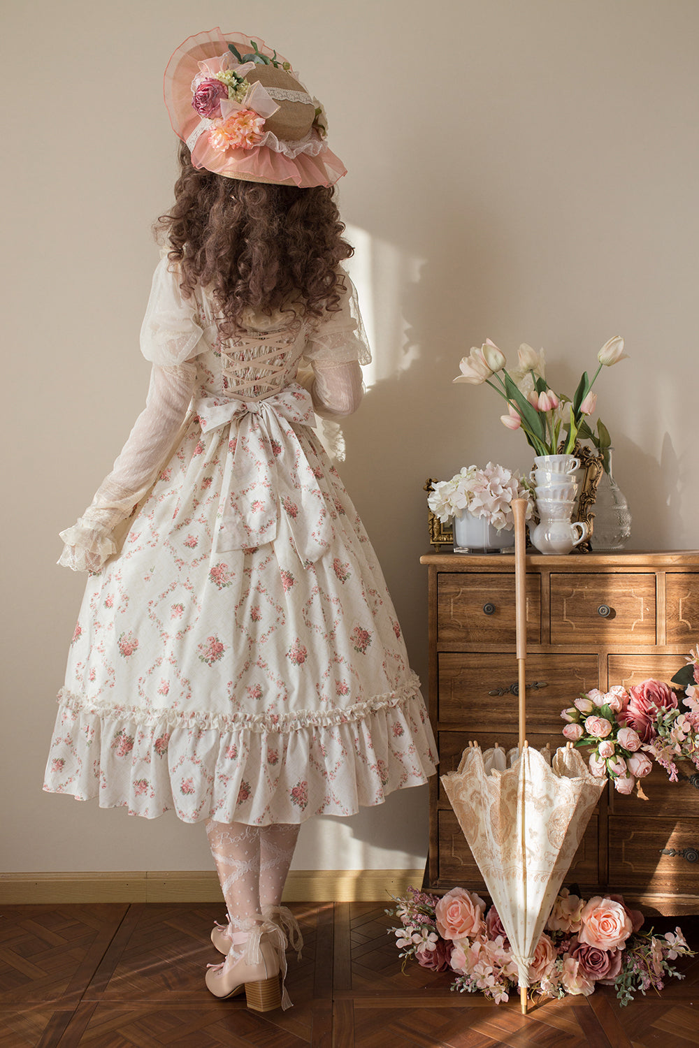 Miss Point - Customized Wood Rose 2.0 Elegant Vintage Jumper Dress