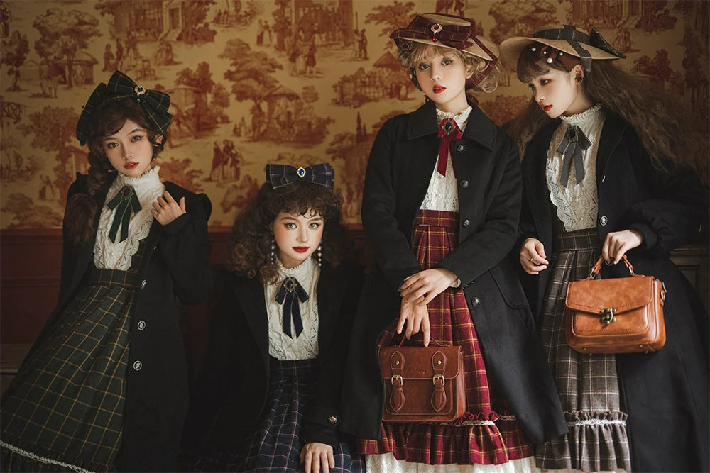 Miss Point - Rose - Elegant Lolita Pliad Print Vest Customized