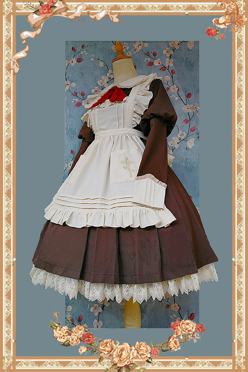 Infanta - Suliko - Maid Lolita OP Set with Soldier Style Waist Pack and Apron