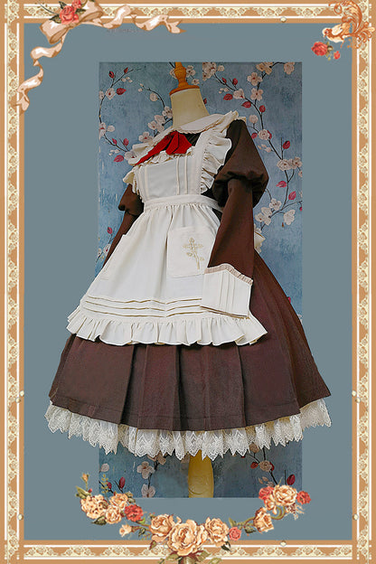 Infanta - Suliko - Maid Lolita OP Set with Soldier Style Waist Pack and Apron