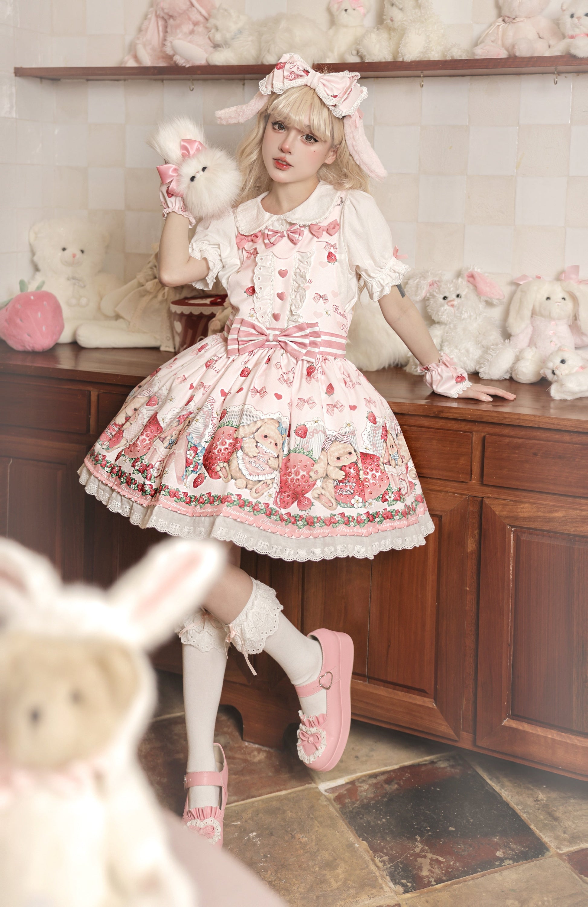 Polaris Lolita - Rabbit Berry Gift Box - Sweet Lolita Salopette and Dress Set