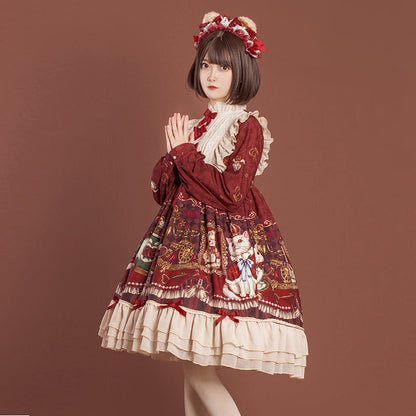 OCELOT - Crown Bear - Kawaii Daily Lolita Long OP Dress