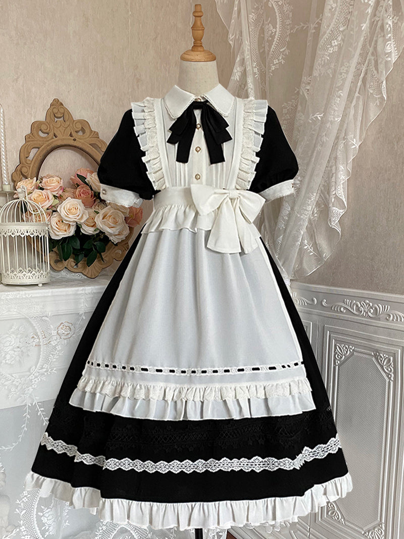 Your Princess - Maid Lolita Puff Sleeve Black Dress
