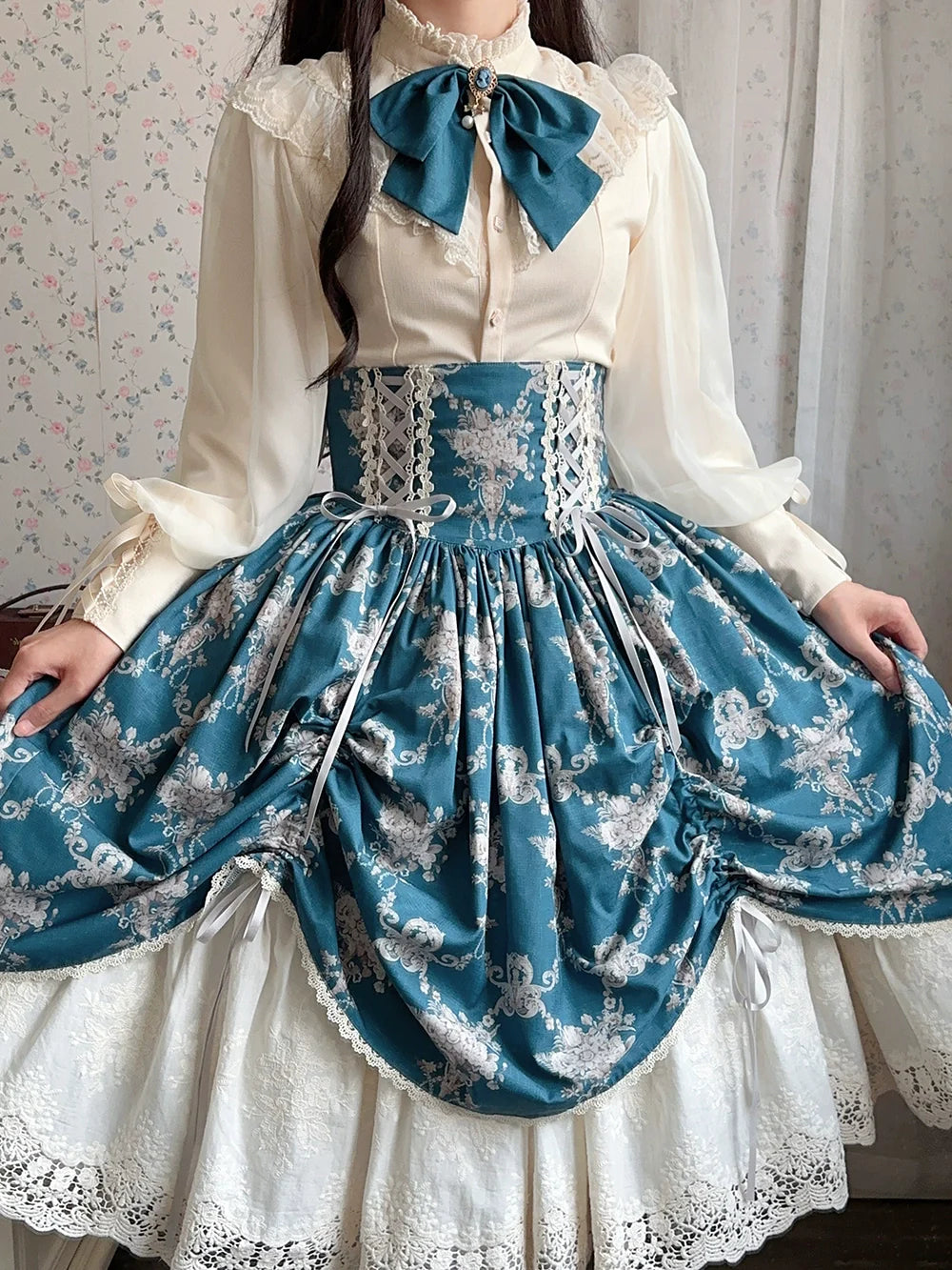 Miss Point - Customized Vintage Lolita Skirt Elegant Pullover Fishbone SK