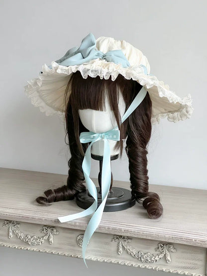 MAID - Vintage Lolita Hat Striped Lace Hat