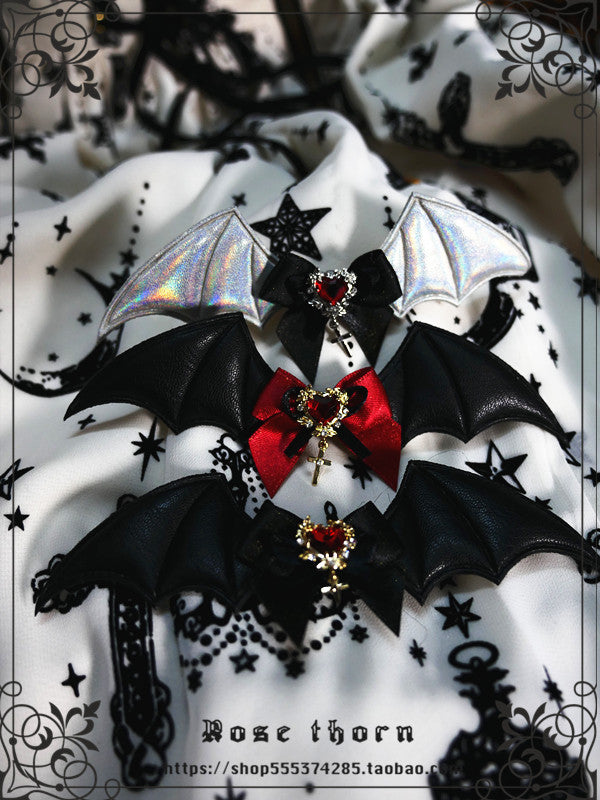 Rose Thorn - Multicolors Gothic Lolita Little Bat Brooch Hairpin