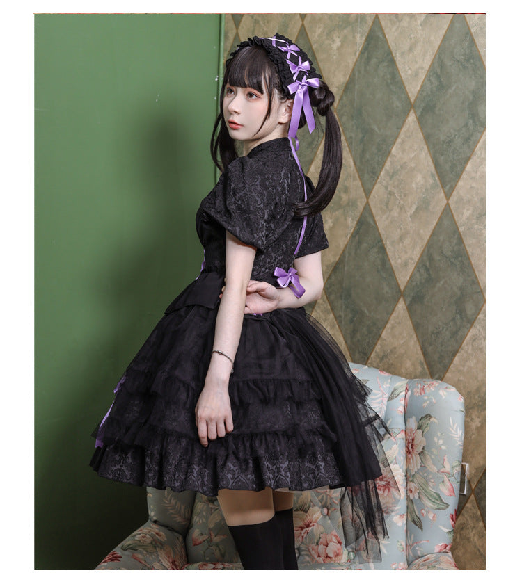 Eieyomi - Kawaii Lolita OP Dress Summer Dress Short Sleeve