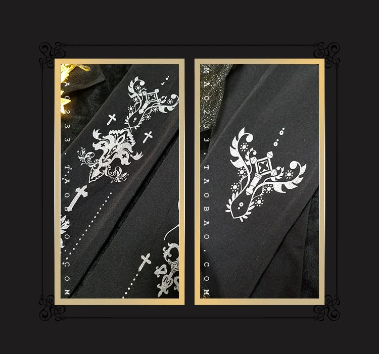 Wulala Mew - Elegant Lolita Pantyhose Daily Gold Foil Printing Tights