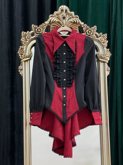 Little Dipper - Cold Rice - Ouji Lolita Shirt With Spiderweb Pattern in Several Versions