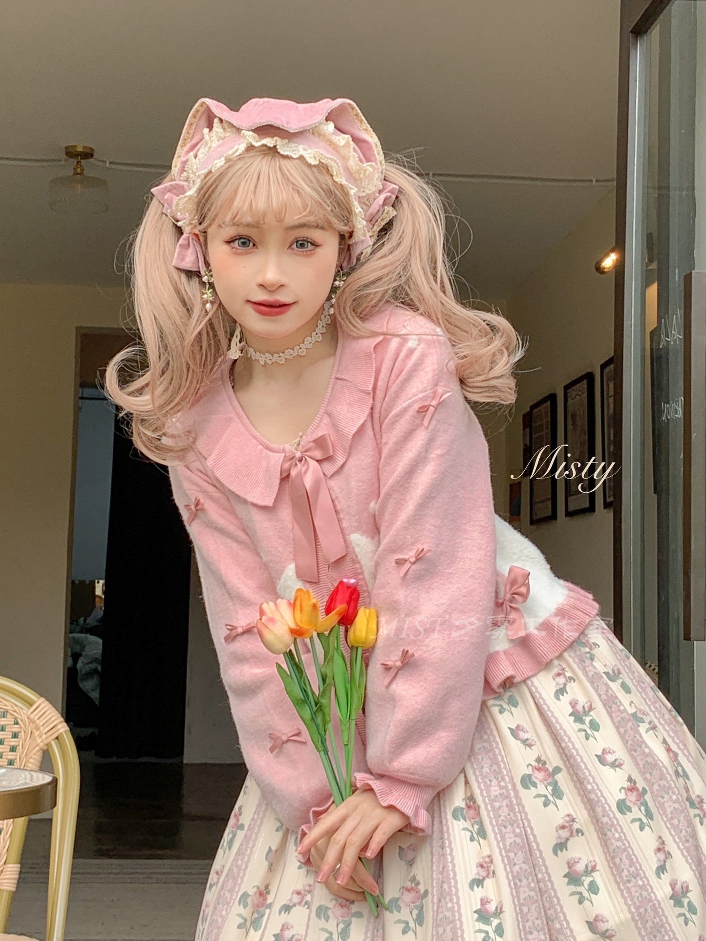 MIST - Beating Heart - Sweet Lolita Thick Sweater Coat Puff Sleeve