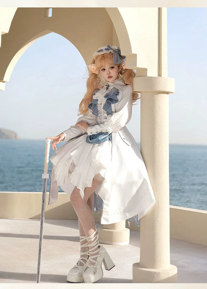 Forest Fluorescent Carps - Crumbling Skeleton - Ouji Lolita Fishbone Embroideried Vest, Prince Pants Suits