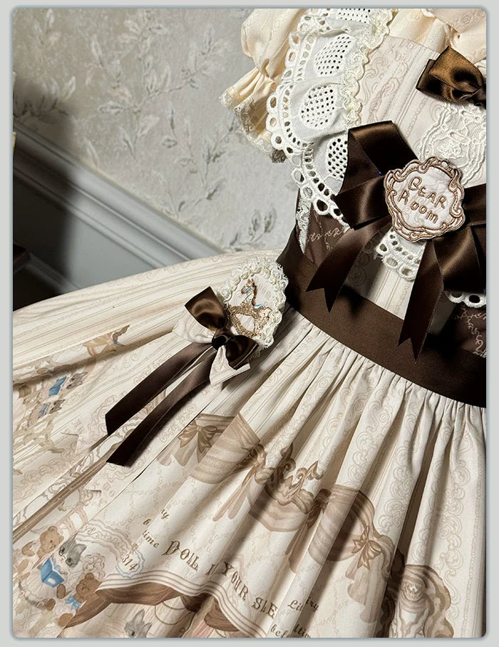 Alice Girl - Sea Salt Fairytale - Sweet Lolita JSK Doll-like Lolita Printed Dress