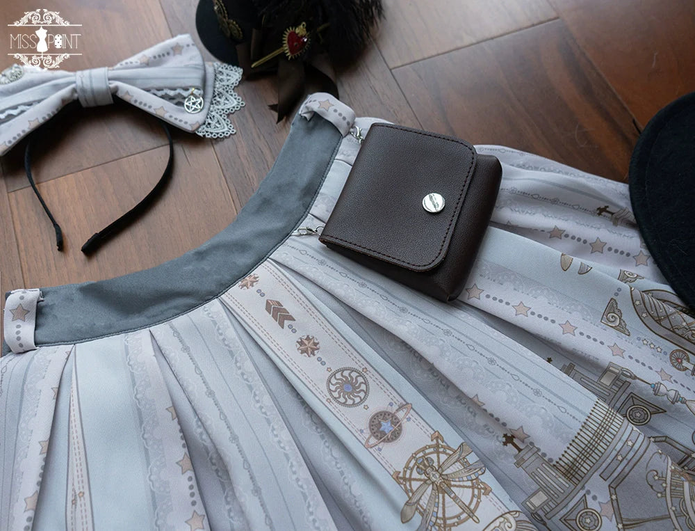 Miss Point - Demon Hunting Notes - Gothic Lolita Cross Print Short Skirt